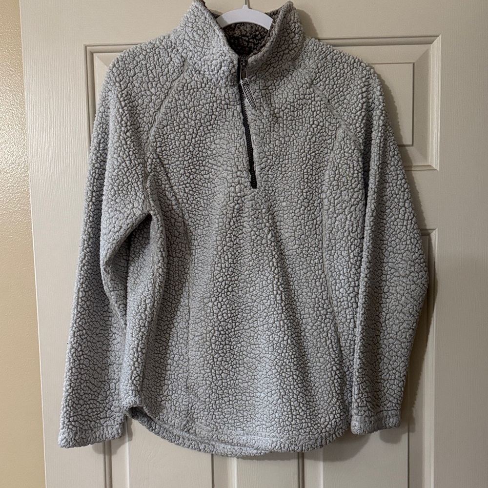 Women's Gray Sherpa Fleece Jacket